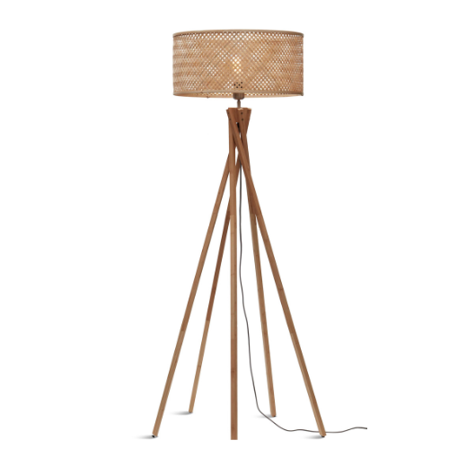 Good&Mojo Vloerlamp Java 5-poot bamboe nat. h.146cm/kap dia.50xh.22cm. nat.